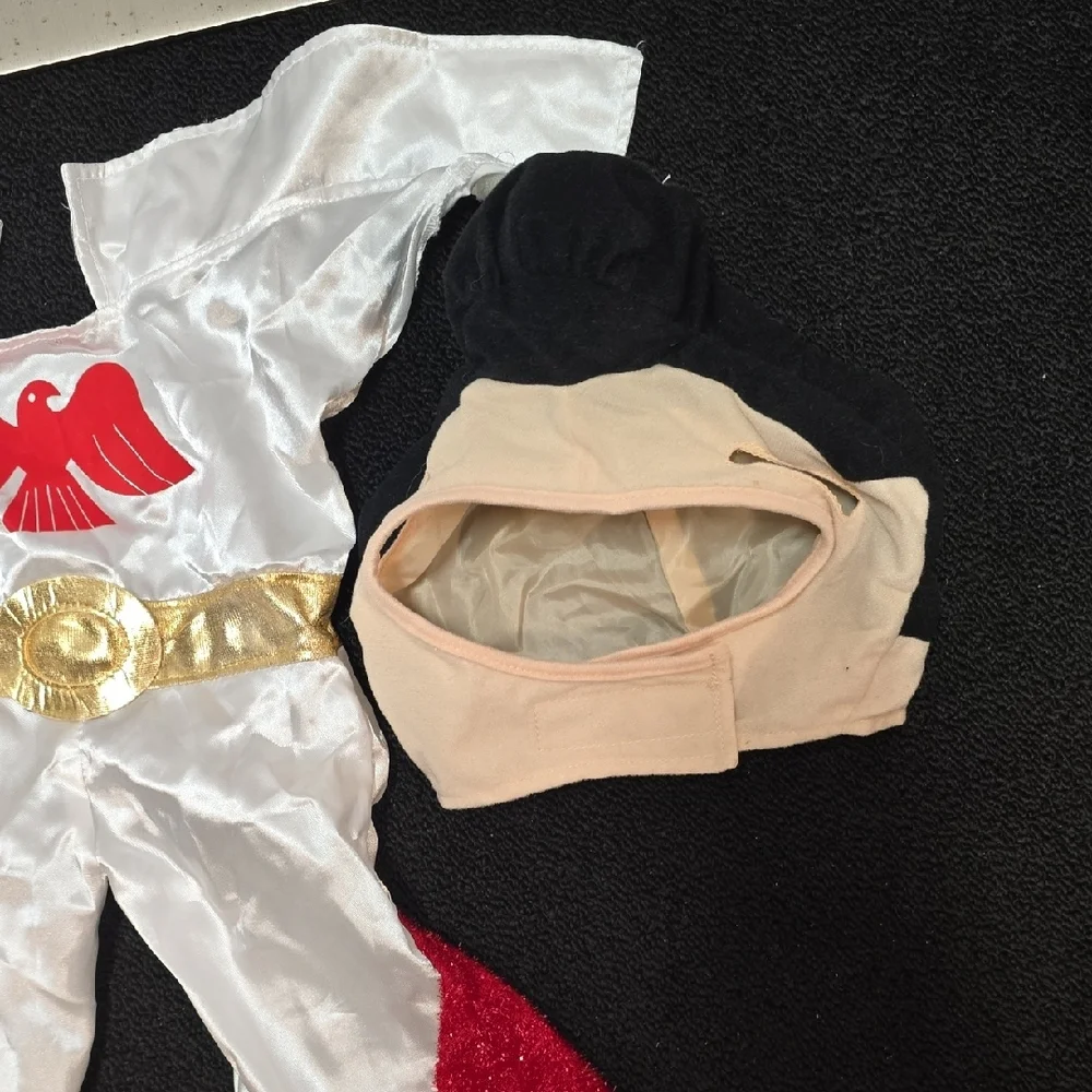 Elvis Dog Costume - White, Red, and Gold